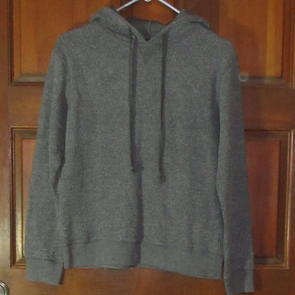 Gray Long Sleeve Hoodie BY TANGENTS Small